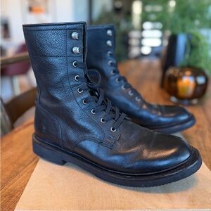 Frye Dean Combat Lace Up Moto Boots 11